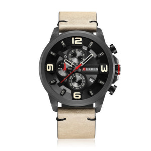 CURREN Men Watch  Date Military Army Business Leather Band